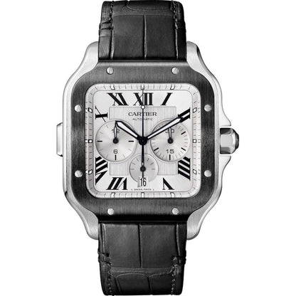 Cartier Santos Chronograph Black Bezel