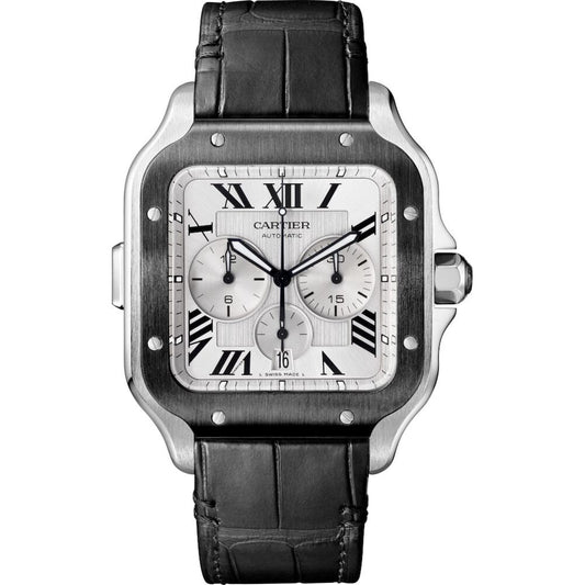 Cartier Santos Chronograph Black Bezel