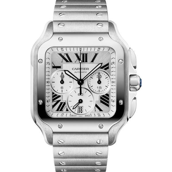 Cartier Santos Chronograph Stainless Steel Watch