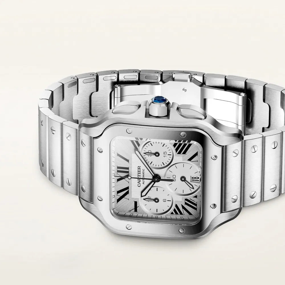 Cartier Santos Chronograph Stainless Steel Watch