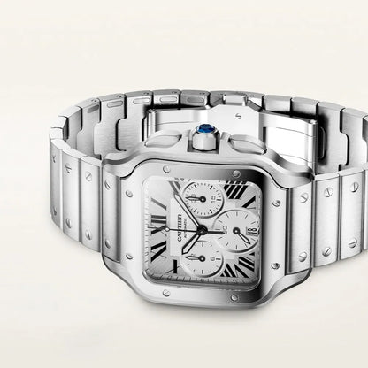 Cartier Santos Chronograph Stainless Steel Watch