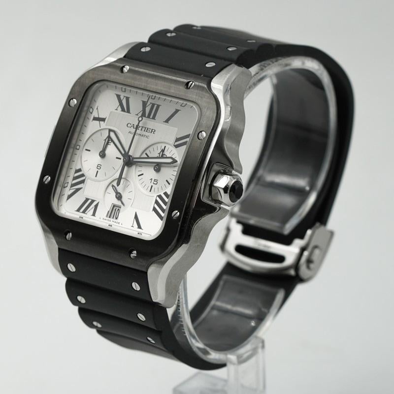 Cartier Santos Chronograph Black Bezel