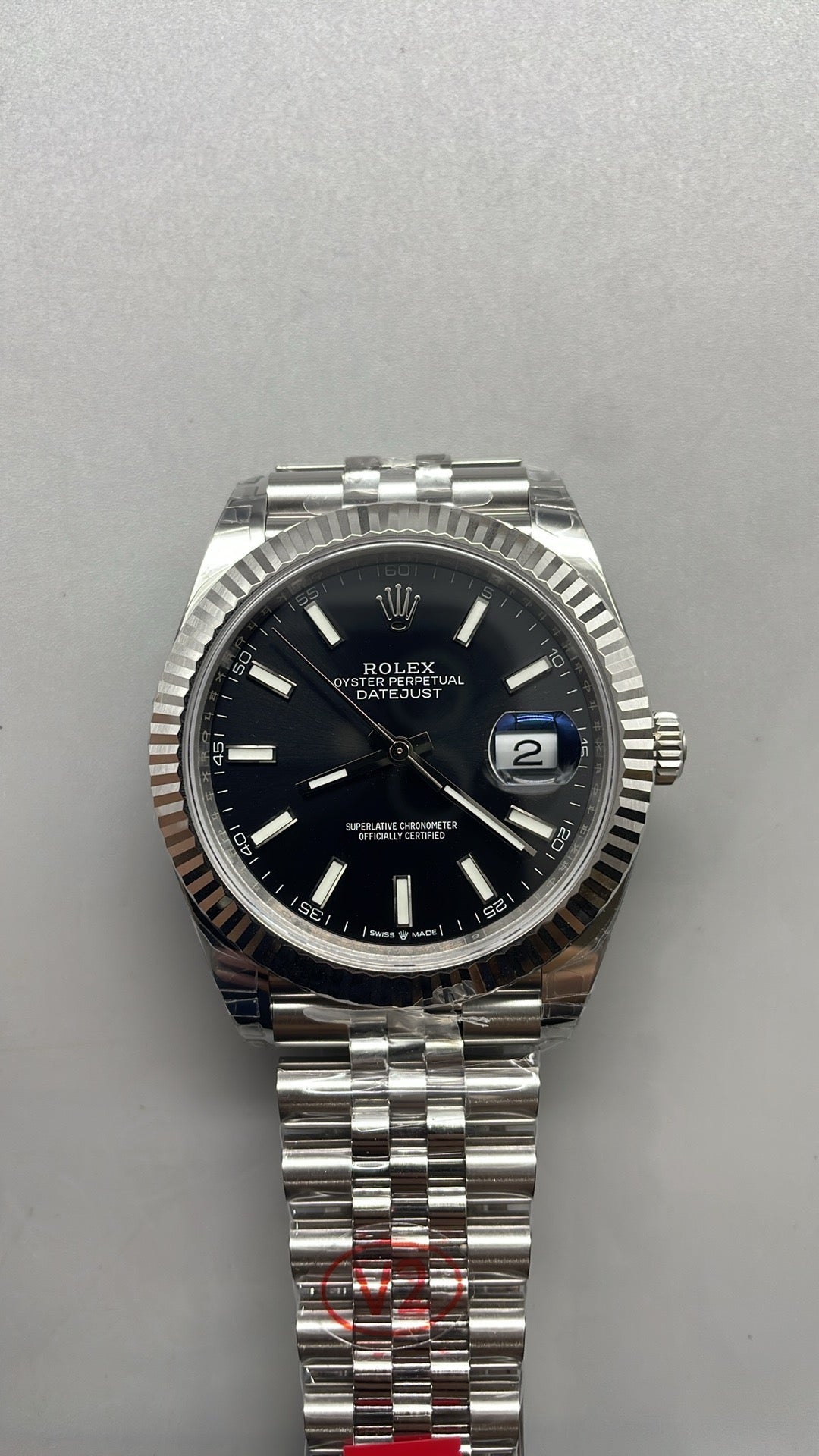 Rolex Datejust 41 – Cadran noir VSF SUPER CLONE – 126334 – Lunette cannelée – Bracelet Jubilé