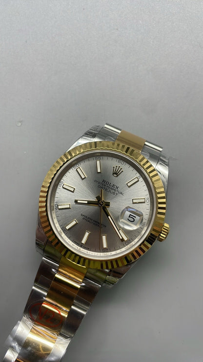Rolex Datejust 41 – Cadran argenté VSF SUPER CLONE – 126333 – Lunette cannelée – Bracelet Oyster
