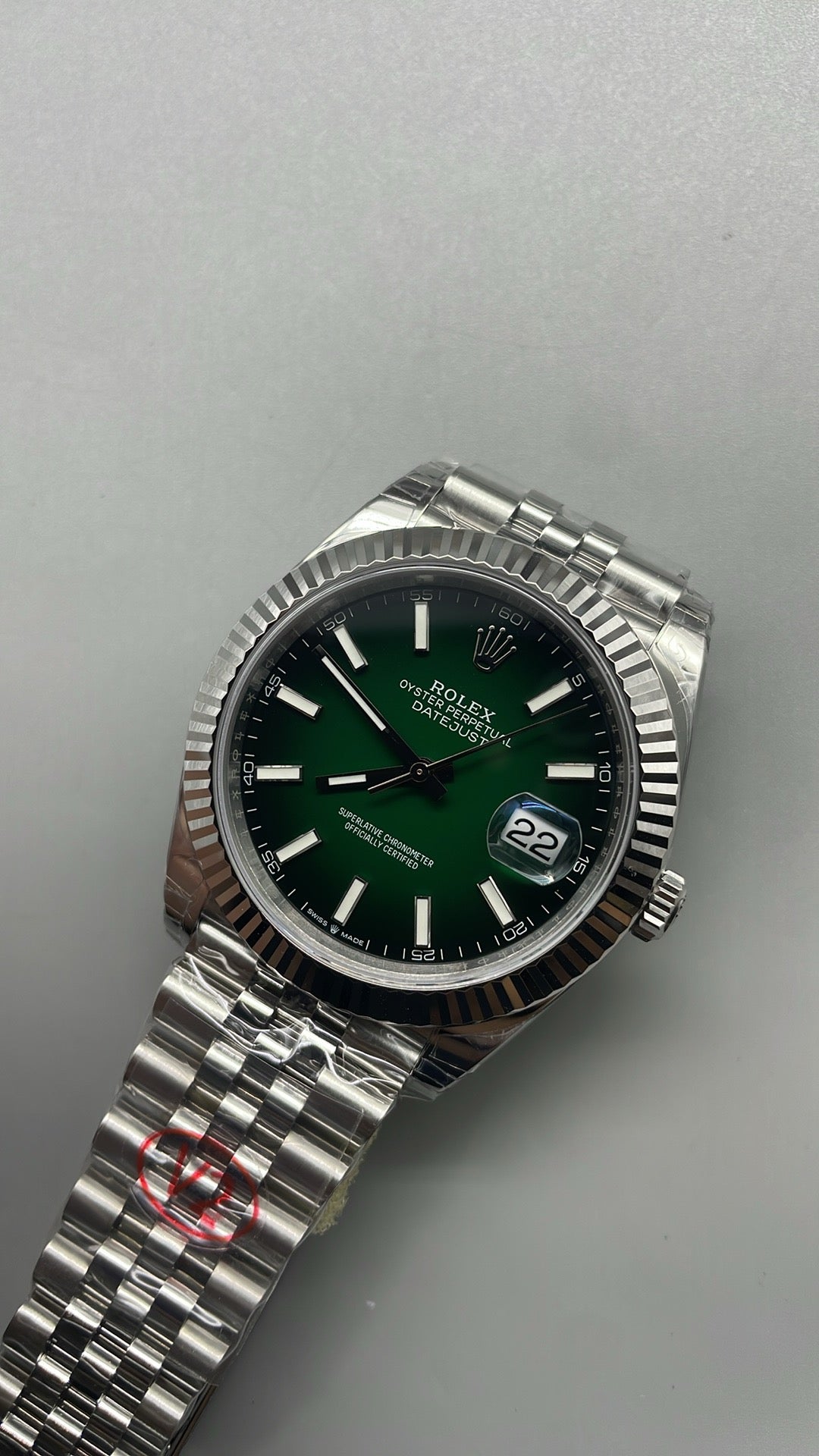 Rolex Datejust 41 – Cadran vert VSF SUPER CLONE – 126334 – Lunette cannelée – Bracelet Jubilé