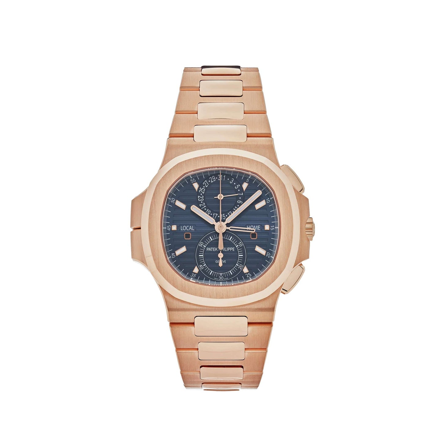 Patek Philippe Nautilus 3285 V3 – 5990/1R-001 Chronographe Flyback Heure Universelle Or Rose Cadran Bleu (2025)