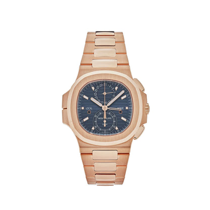 Patek Philippe Nautilus 3285 V3 – 5990/1R-001 Chronographe Flyback Heure Universelle Or Rose Cadran Bleu (2025)