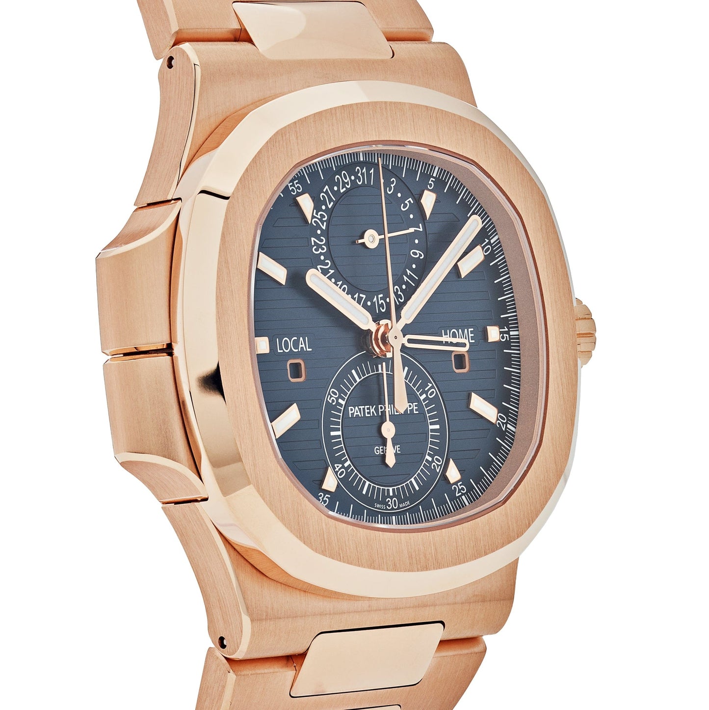 Patek Philippe Nautilus 3285 V3 – 5990/1R-001 Chronographe Flyback Heure Universelle Or Rose Cadran Bleu (2025)