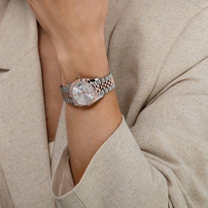 Rolex Datejust 31 278271 « Dames » Acier inoxydable Or rose Cadran argenté diamant (2024)