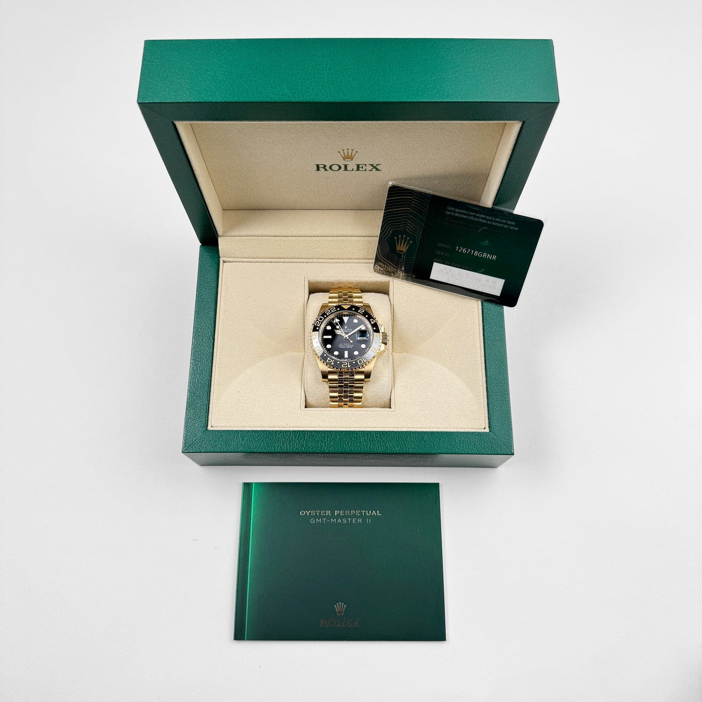 Rolex GMT-Master II 3285 V3 – 126718GRNR Or Jaune Cadran Noir Jubilé (2023)