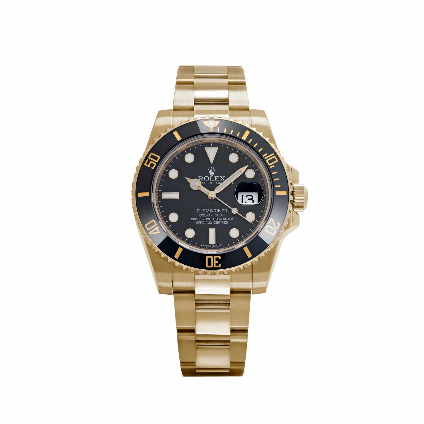 Rolex Submariner Date 116618LN Or Jaune Cadran Noir